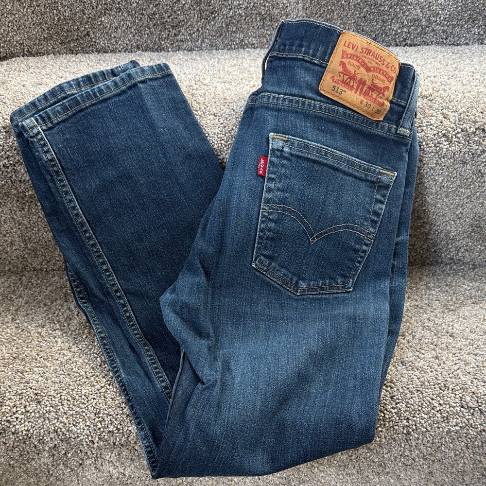 Levi's Men's Classic Blue 513 Straight Jeans, 30 x 30